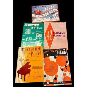 5 Books John W Schaum Christmas Album Sheet Music 1945 Piano TV Song Favorites